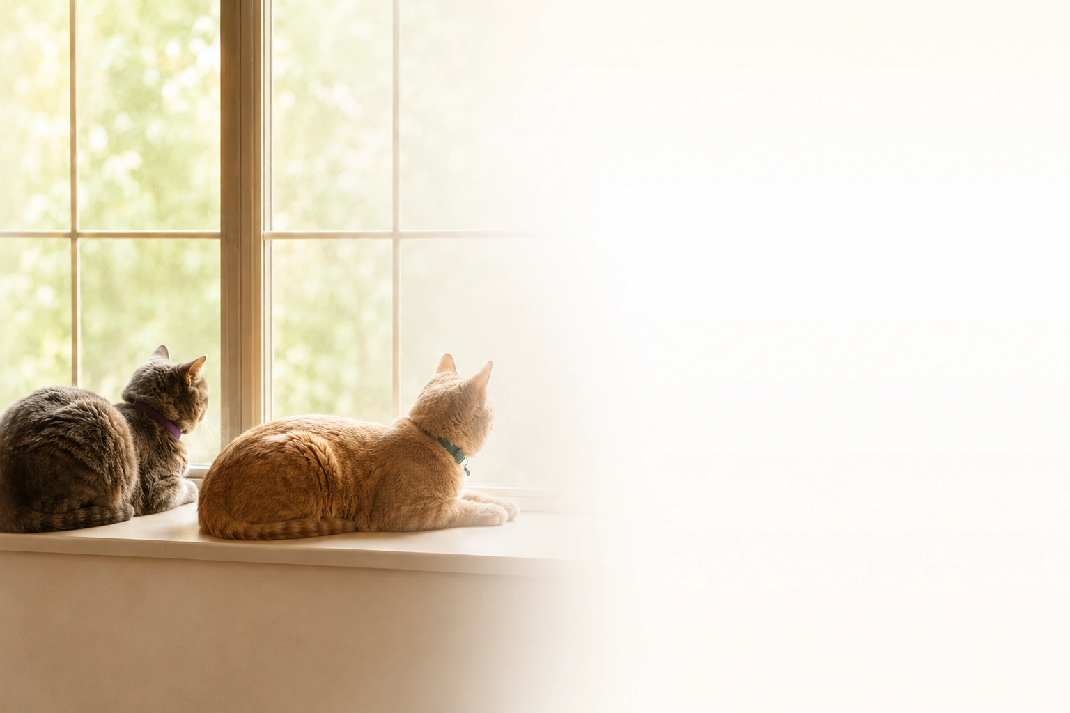 寄り添って座る2匹の子猫